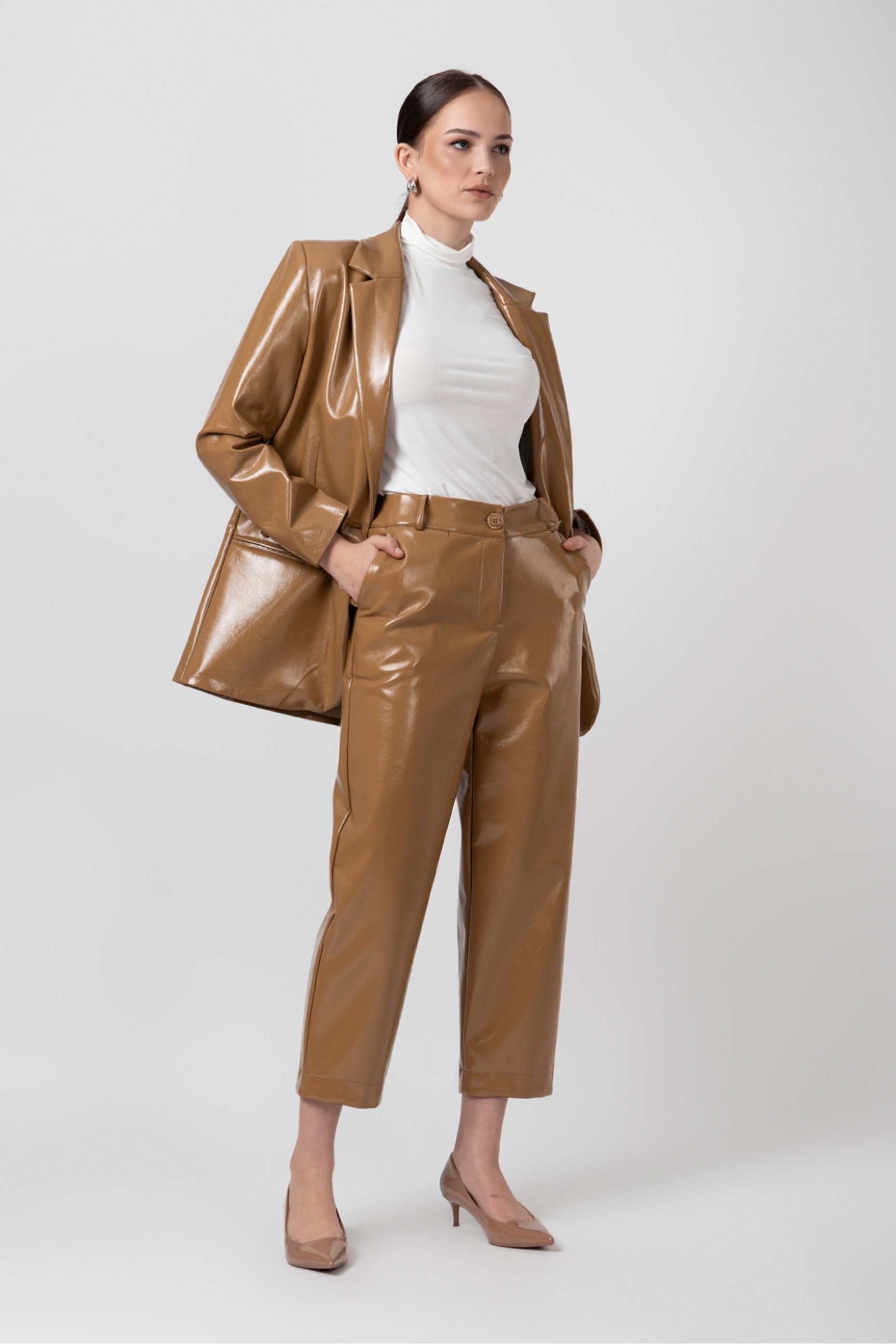 ジャケット citybreeze Eco leather blazer_BROWN citybreeze(シティーブリーズ) アウター(レディース) - 海外通販